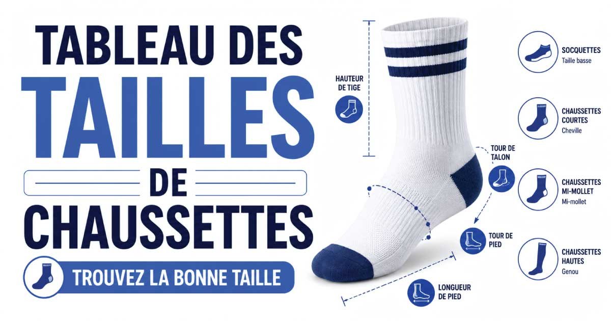 Tableau des tailles de chaussettes