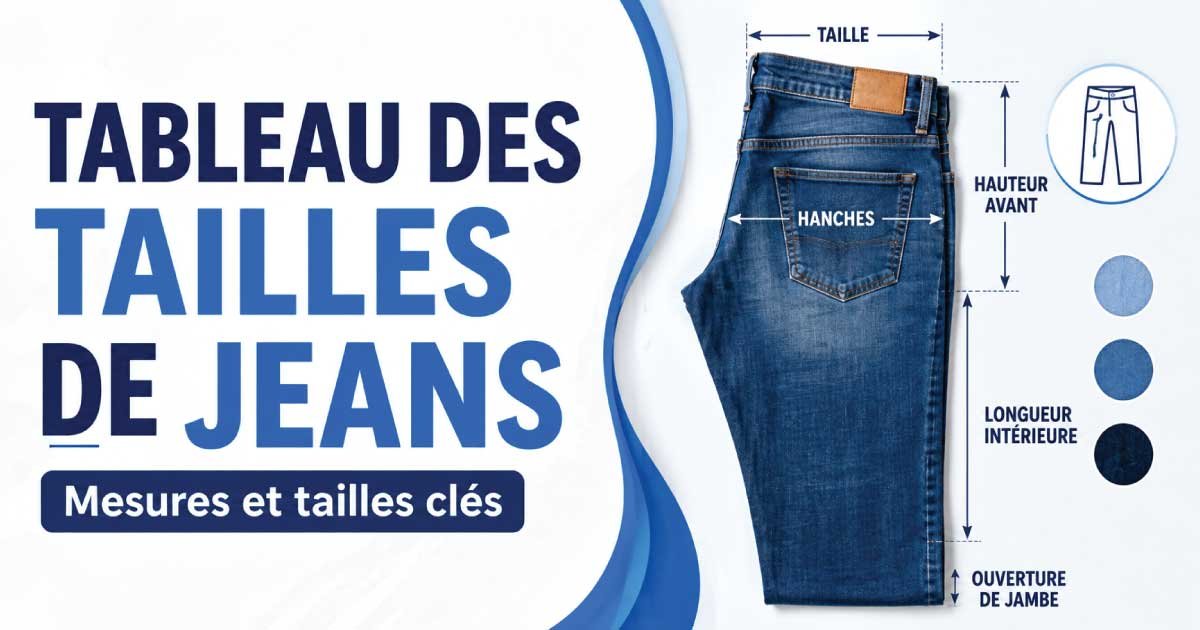 Tableau des tailles de jeans