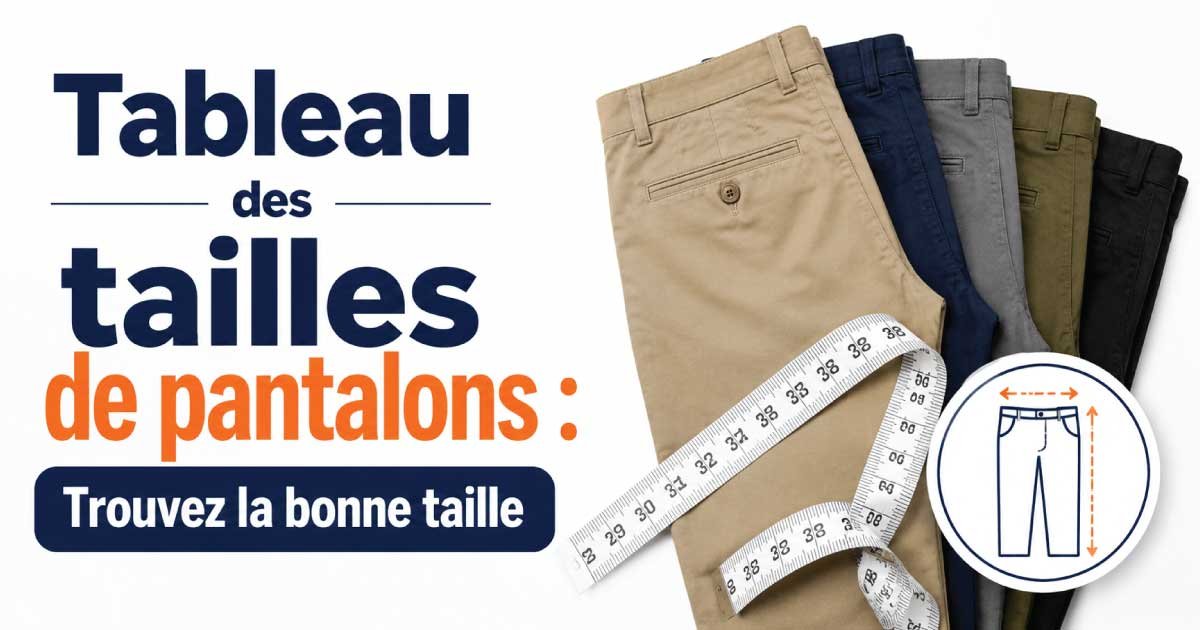 Tableau des tailles de pantalons