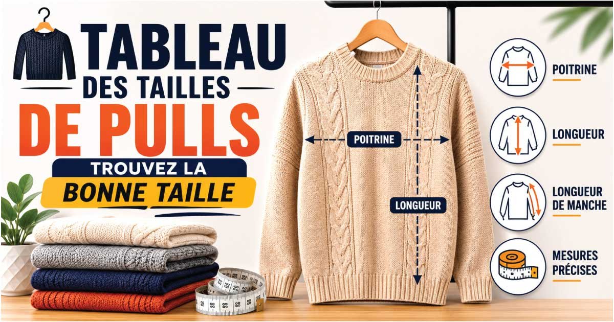 Tableau des tailles de pulls