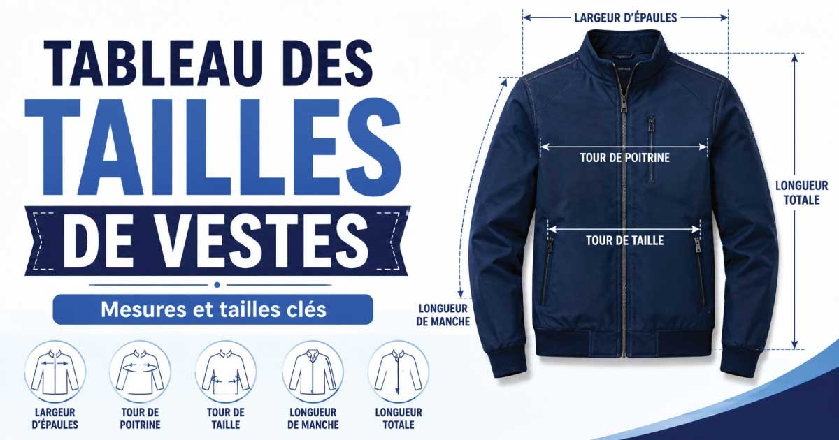 Tableau des tailles de vestes
